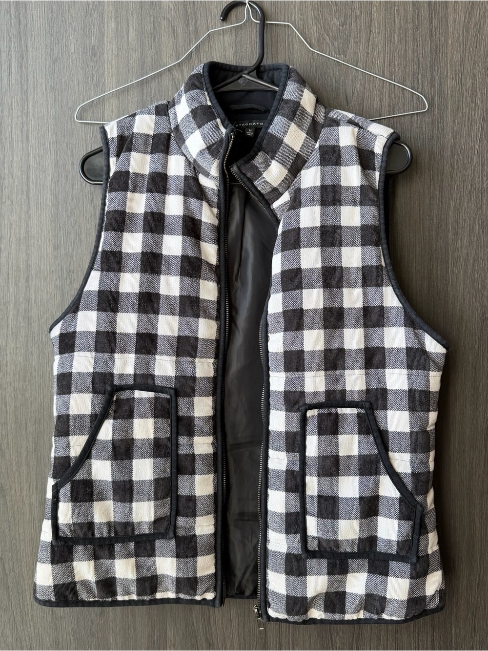 Black & White Check Quilted Vest